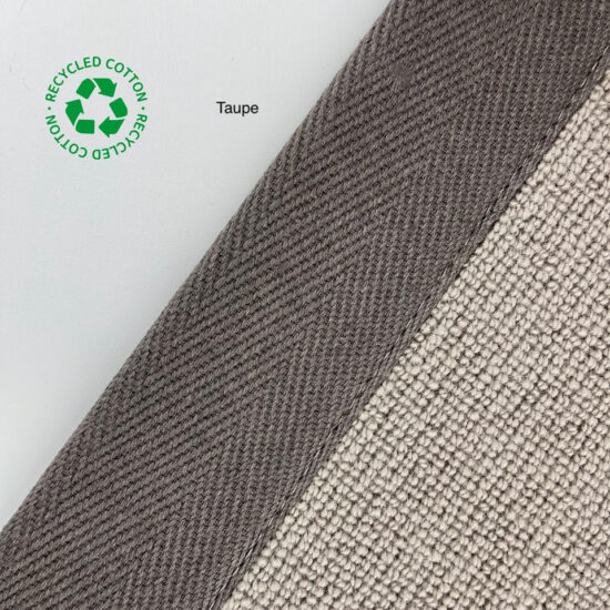 Jaspa Woven herringbone stair runner edging tape in Taupe