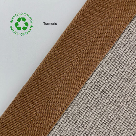 Jaspa Woven herringbone stair runner edging tape in Turmeric