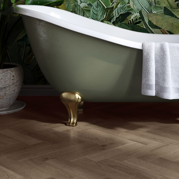 Invictus Maximus Click Cork Backing Highland Oak Parquet Roasted flooring